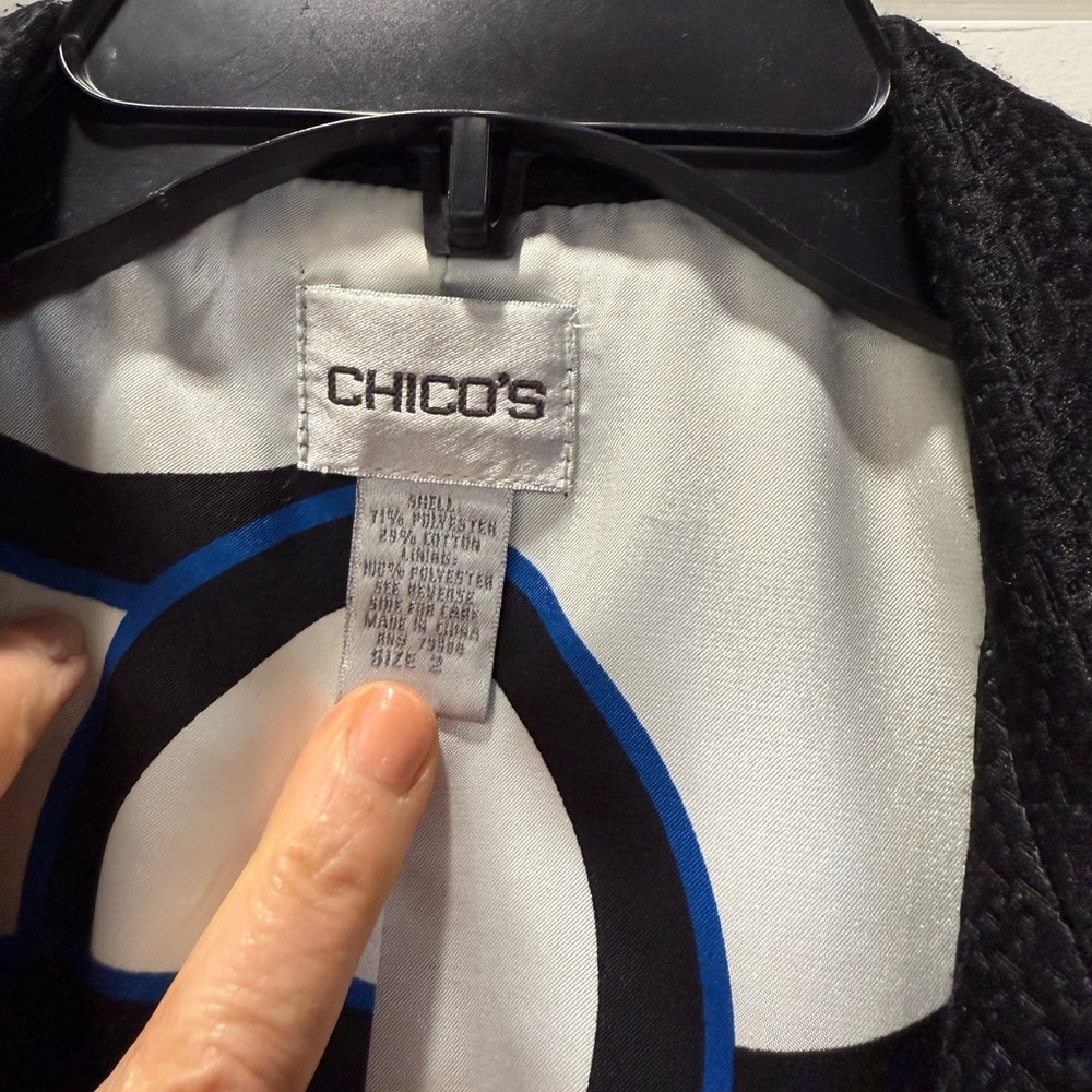 Chico's Black Textured Blazer - Picture 3 of 7
